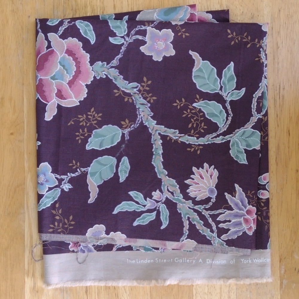 90s Linden Street Gallery York Purple Floral Chintz Remnant 21" x 2 Yards - Picture 5 of 9